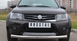 13 999 р. Одинарная защита переднего бампера диаметром 76 мм (5 дв.) Russtal Suzuki Grand Vitara JT 5 дверей 2-ой рестайлинг (2012-2016)  с доставкой в г. Новочеркасск. Увеличить фотографию 4