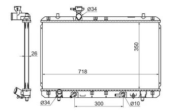 Радиатор двигателя SAT Suzuki Aerio RA21S, RC51S седан дорестайлинг (2001-2003)