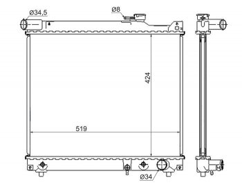 7 349 р. Радиатор двигателя SAT  Suzuki Escudo ( 1,  2) - Grand Vitara ( FTB03 3 двери,  3TD62, TL52 5 дверей)  с доставкой в г. Новочеркасск. Увеличить фотографию 1