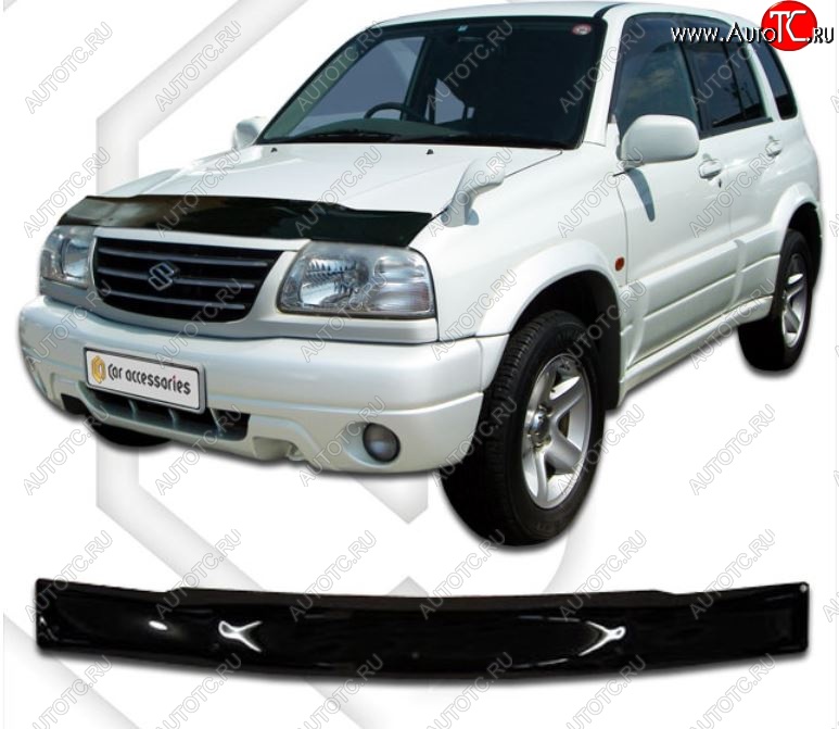 2 079 р. Дефлектор капота CA-Plastiс  Suzuki Grand Vitara XL7 (2000-2006)  дорестайлинг, рестайлинг (Classic черный, Без надписи)  с доставкой в г. Новочеркасск