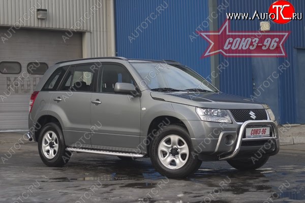 8 774 р. Защита переднего бампера Souz-96 (d60) Suzuki Grand Vitara JT 5 дверей дорестайлинг (2005-2008)  с доставкой в г. Новочеркасск