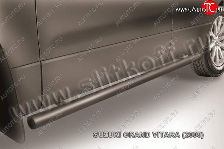 9 899 р. Защита порогов Slitkoff  Suzuki Grand Vitara  JT 5 дверей (2008-2012) 1-ый рестайлинг (Цвет: серебристый)  с доставкой в г. Новочеркасск