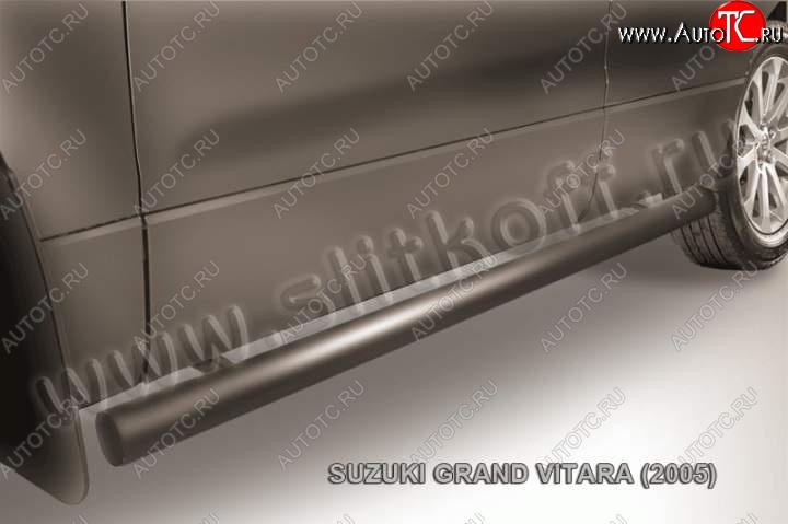 9 199 р. Защита порогов Slitkoff  Suzuki Grand Vitara  JT 5 дверей (2008-2012) 1-ый рестайлинг (Цвет: серебристый)  с доставкой в г. Новочеркасск