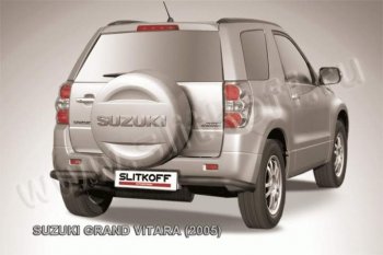 4 999 р. Защита заднего бампера (уголки d57) Slitkoff  Suzuki Grand Vitara  JT 3 двери (2005-2008) дорестайлинг (Цвет: серебристый)  с доставкой в г. Новочеркасск. Увеличить фотографию 1