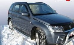 14 899 р. Широкая защита порогов с трубой диаметром 42 мм Slitkoff  Suzuki Grand Vitara  JT 5 дверей (2008-2012) 1-ый рестайлинг (Цвет: нержавеющая полированная сталь)  с доставкой в г. Новочеркасск. Увеличить фотографию 1