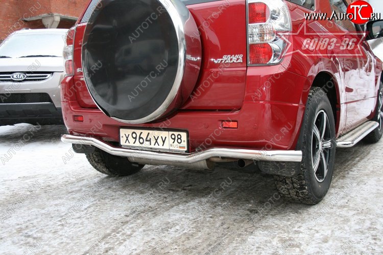 8 504 р. Защита заднего бампера Souz-96 (d60) Suzuki Grand Vitara JT 3 двери дорестайлинг (2005-2008)  с доставкой в г. Новочеркасск