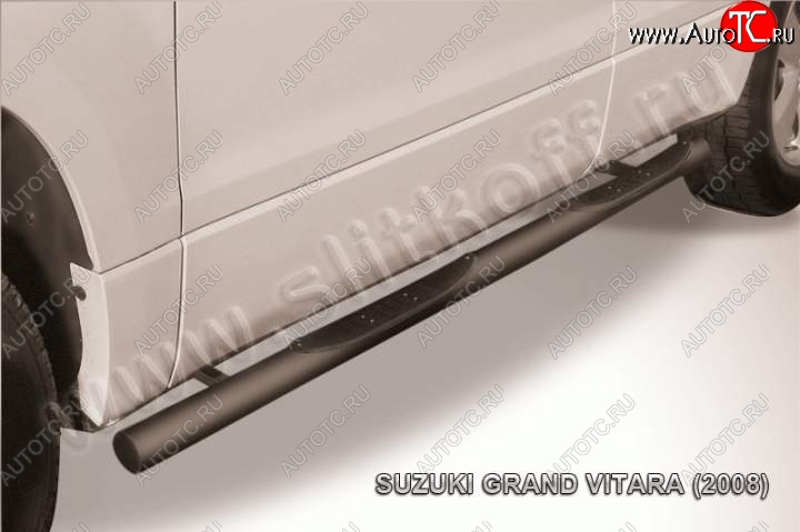 10 899 р. Защита порогов Slitkoff  Suzuki Grand Vitara  JT 5 дверей (2005-2008) дорестайлинг (Цвет: серебристый)  с доставкой в г. Новочеркасск