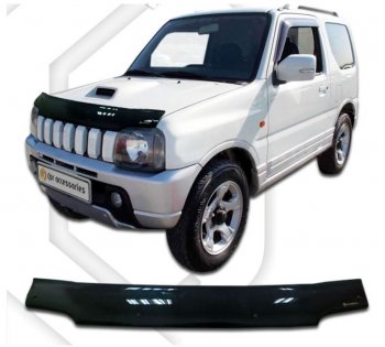 1 999 р. Дефлектор капота CA-Plastiс  Suzuki Jimny  JB23/JB43 (2002-2012) 1-ый рестайлинг (Classic черный, Без надписи)  с доставкой в г. Новочеркасск. Увеличить фотографию 1