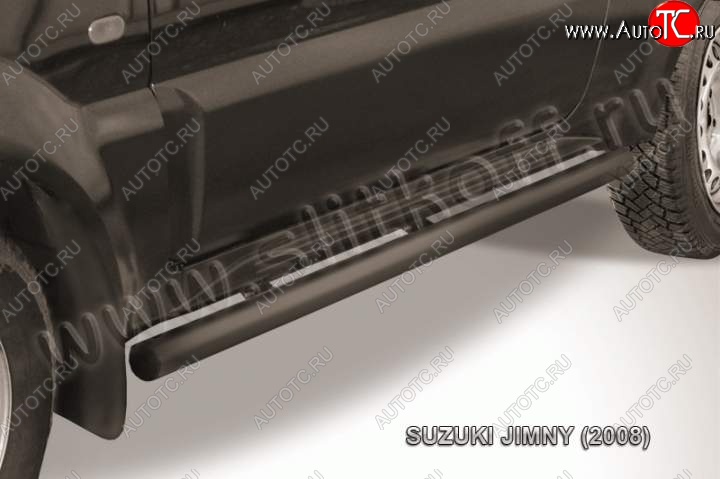 8 699 р. Защита порогов Slitkoff Suzuki Jimny JB23/JB43 1-ый рестайлинг (2002-2012) (Цвет: серебристый)  с доставкой в г. Новочеркасск