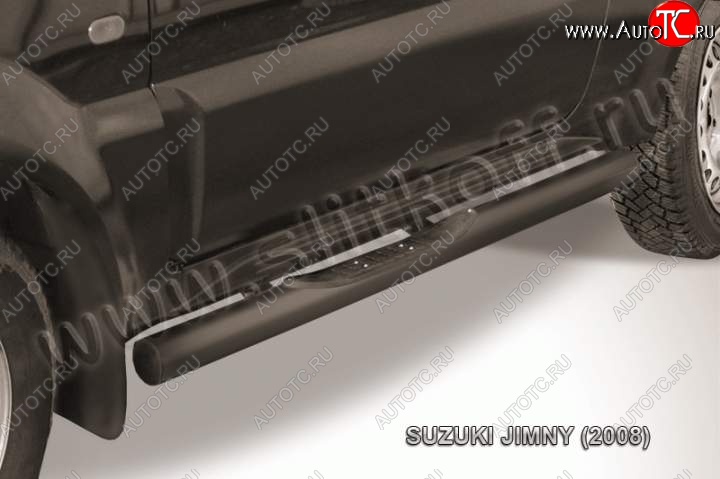 9 999 р. Защита порогов Slitkoff  Suzuki Jimny  JB23/JB43 (2002-2012) 1-ый рестайлинг (Цвет: серебристый)  с доставкой в г. Новочеркасск