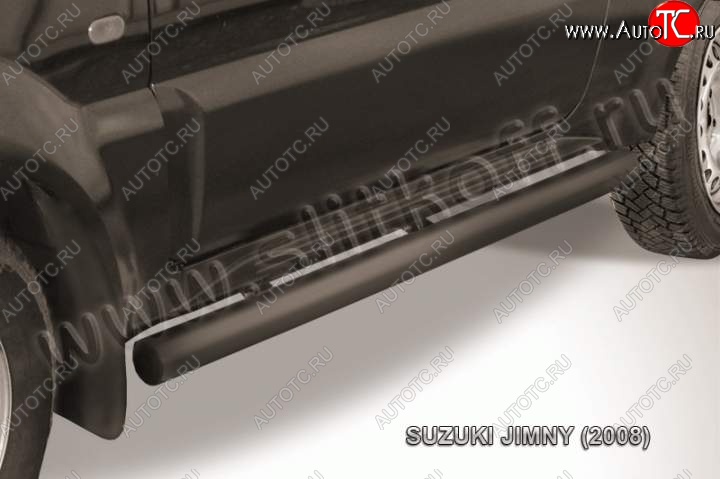 9 199 р. Защита порогов Slitkoff  Suzuki Jimny  JB23/JB43 (2002-2012) 1-ый рестайлинг (Цвет: серебристый)  с доставкой в г. Новочеркасск