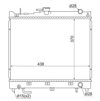 Радиатор двигателя SAT Suzuki (Сузуки) Jimny (Жимни)  JB23/JB43 (1998-2018) JB23/JB43 дорестайлинг, 1-ый рестайлинг, 2-ой рестайлинг