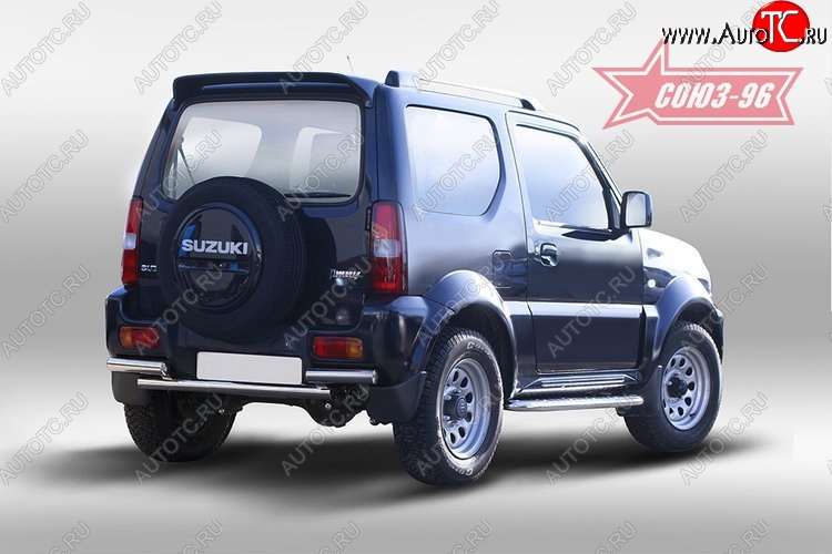 8 819 р. Защита заднего бампера из трёх труб (d60) Souz-96  Suzuki Jimny  JB23/JB43 (2012-2018) 2-ой рестайлинг  с доставкой в г. Новочеркасск