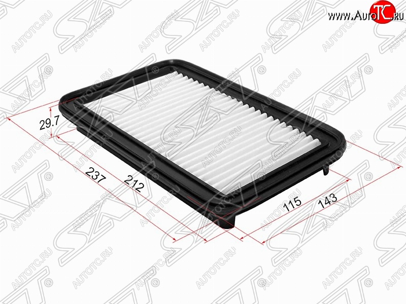 299 р. Фильтр воздушный двигателя SAT (237х143х29.7 mm)  Suzuki Swift  ZC (2003-2008) дорестайлинг, хэтчбэк 5 дв.  с доставкой в г. Новочеркасск