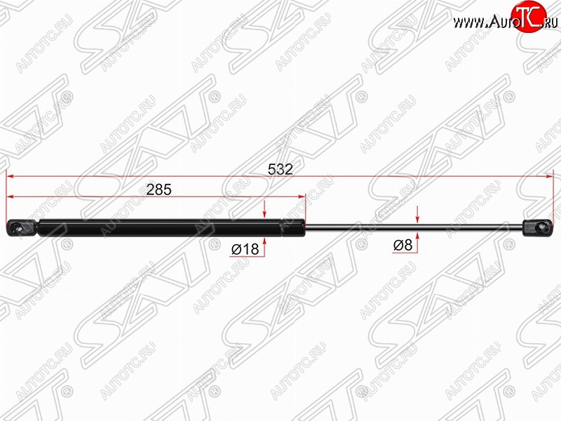 769 р. Газовый упор крышки багажника SAT  Suzuki Swift  ZC72S (2010-2016) дорестайлинг, хэтчбэк 5 дв., рестайлинг, хэтчбэк 5 дв.  с доставкой в г. Новочеркасск