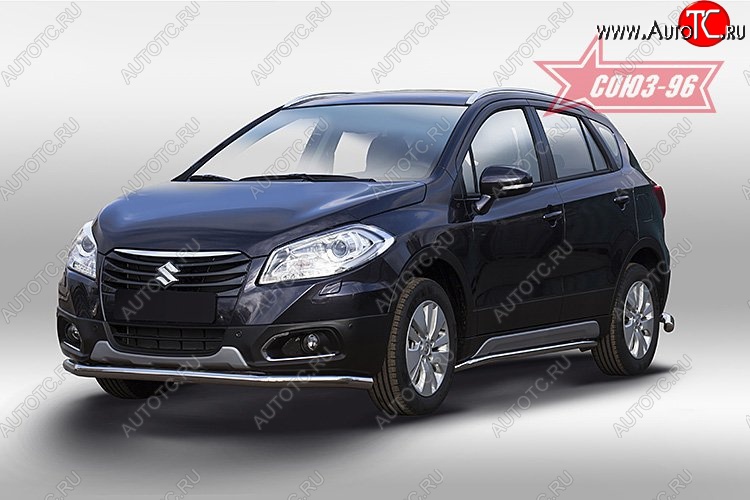 1 169 р. Защита переднего бампера одинарная New - Souz-96 (d60). Suzuki SX4 JYB, JYA хэтчбэк дорестайлинг (2013-2016)  с доставкой в г. Новочеркасск