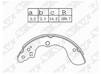 1 489 р. Комплект задних тормозных колодок SAT Suzuki SX4 YA21S,YB21S дорестайлинг, хэтчбэк (2006-2011)  с доставкой в г. Новочеркасск. Увеличить фотографию 1