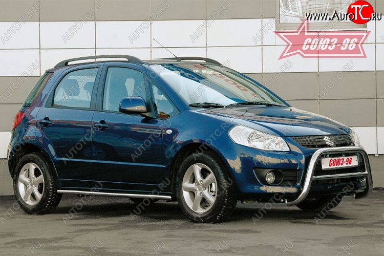 9 899 р. Защита переднего бампера Souz-96 (d60) Suzuki SX4 GYA,GYB  рестайлинг, хэтчбэк (2010-2016)  с доставкой в г. Новочеркасск