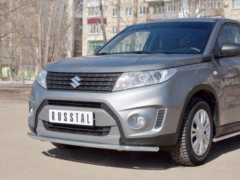 12 999 р. Одинарная защита переднего бампера диаметром 42 мм SLITKOFF  Suzuki Vitara  LY (2015-2019) дорестайлинг  с доставкой в г. Новочеркасск. Увеличить фотографию 3