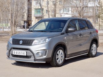 12 999 р. Одинарная защита переднего бампера диаметром 42 мм SLITKOFF  Suzuki Vitara  LY (2015-2019) дорестайлинг  с доставкой в г. Новочеркасск. Увеличить фотографию 4