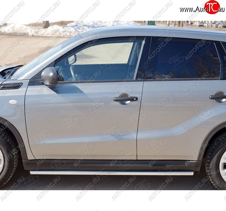 14 299 р. Защита порогов Russtal из круглой трубы диаметром 42 мм v1 Suzuki Vitara LY дорестайлинг (2015-2019)  с доставкой в г. Новочеркасск