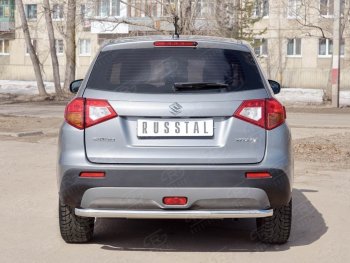 13 999 р. Одинарная защита заднего бампера из трубы диаметром 63 мм Russtal Suzuki Vitara LY дорестайлинг (2015-2019)  с доставкой в г. Новочеркасск. Увеличить фотографию 2