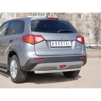 13 549 р. Одинарная защита заднего бампера из трубы диаметром 63 мм Russtal  Suzuki Vitara  LY (2015-2019) дорестайлинг  с доставкой в г. Новочеркасск. Увеличить фотографию 2