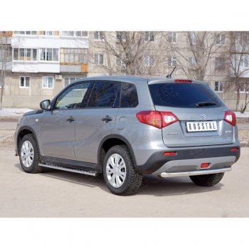 13 549 р. Одинарная защита заднего бампера из трубы диаметром 63 мм Russtal Suzuki Vitara LY дорестайлинг (2015-2019)  с доставкой в г. Новочеркасск. Увеличить фотографию 1