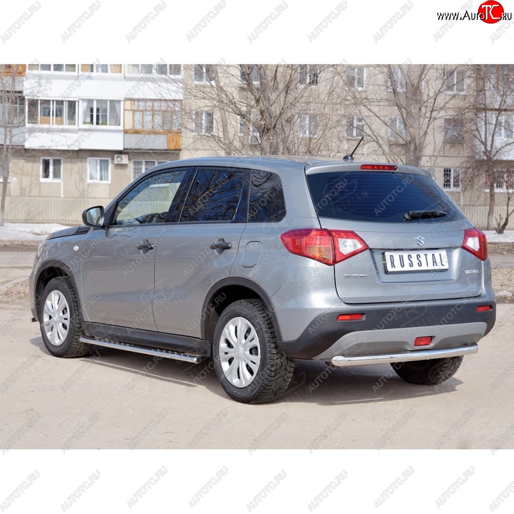 13 549 р. Одинарная защита заднего бампера из трубы диаметром 63 мм Russtal Suzuki Vitara LY дорестайлинг (2015-2019)  с доставкой в г. Новочеркасск