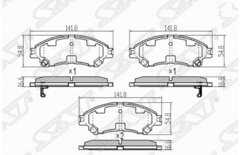 1 189 р. Комплект передних тормозных колодок SAT  Suzuki SX4 ( JYB, JYA,  JAB, JYA) - Vitara  LY  с доставкой в г. Новочеркасск. Увеличить фотографию 1