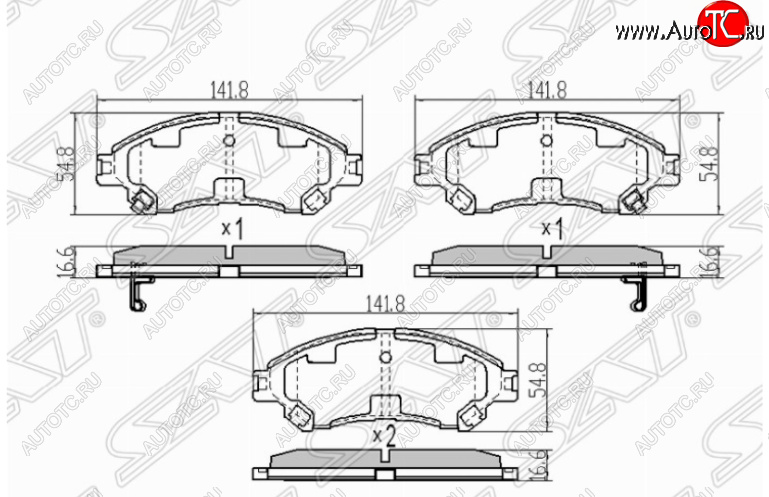 1 189 р. Комплект передних тормозных колодок SAT  Suzuki SX4 ( JYB, JYA,  JAB, JYA) - Vitara  LY  с доставкой в г. Новочеркасск