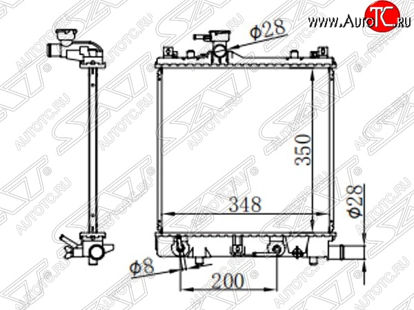 7 399 р. Радиатор двигателя SAT Suzuki Wagon R MH23S (2008-2012)  с доставкой в г. Новочеркасск