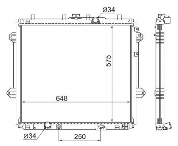 Радиатор двигателя SAT Toyota 4Runner N280 дорестайлинг (2009-2013)