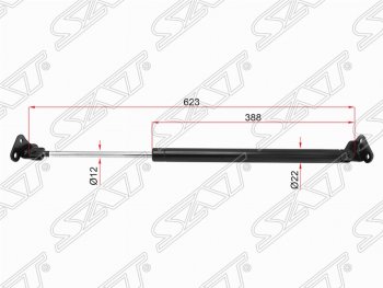 1 199 р. Левый упор крышки багажника (газовый) SAT  Toyota 4Runner  N180 - Hilux Surf  N180  с доставкой в г. Новочеркасск. Увеличить фотографию 1