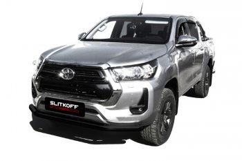 Защита переднего бампера Slitkoff (Ø 76 мм). Toyota (Тойота) Hilux (Хайлюкс)  AN120 (2017-2020) AN120 1-ый рестайлинг