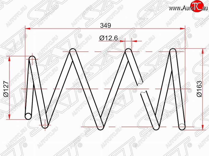 2 679 р. Комплект передних пружин (2 шт.) 2WD/4WD SAT Toyota Allion T240 седан дорестайлинг (2001-2004)  с доставкой в г. Новочеркасск