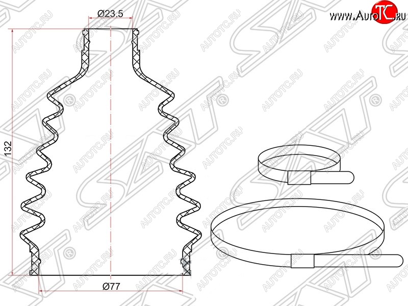 429 р. Пыльник ШРУСа (наружный) SAT  Toyota Allion  T260 - Corolla Fielder  E140  с доставкой в г. Новочеркасск