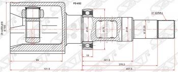 3 279 р. Шрус (внутренний/левый) SAT (25*20*35 мм)  Toyota Allion  T260 - Wish  XE20  с доставкой в г. Новочеркасск. Увеличить фотографию 1