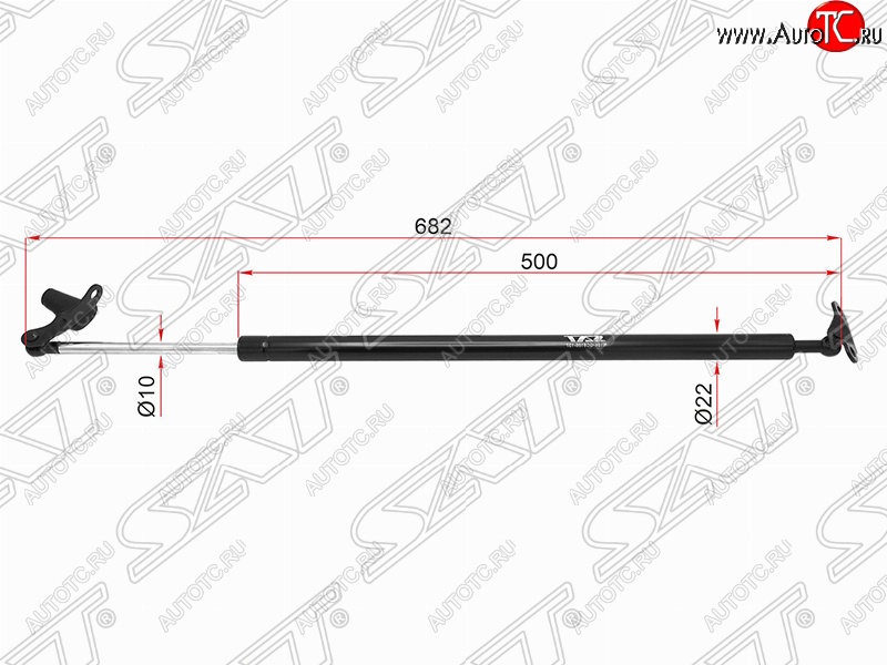 1 329 р. Правый упор крышки багажника (газовый) SAT  Toyota Alphard  H10 (2002-2008) дорестайлинг, рестайлинг  с доставкой в г. Новочеркасск