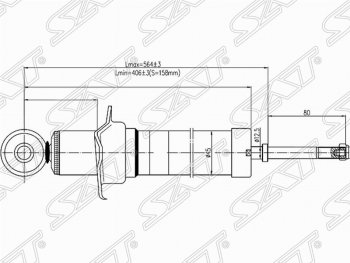 Амортизатор задний SAT (установка на левую или правую сторону) Toyota Crown S170 седан (1999-2003)