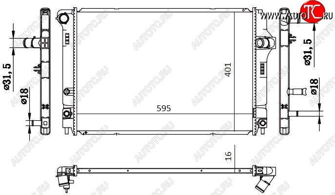 7 749 р. Радиатор двигателя SAT Toyota Corolla Axio (E160) седан дорестайлинг (2012-2016)  с доставкой в г. Новочеркасск