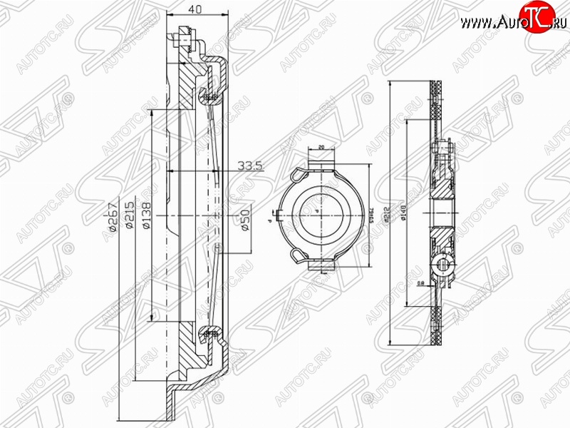 5 999 р. Комплект сцепления (1.6, 1.8, 4AFE, 7AFE, 1ZZ-FE) SAT Toyota Celica T180 (1989-1993)  с доставкой в г. Новочеркасск