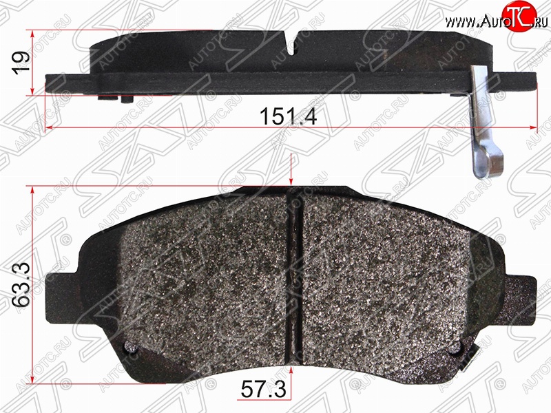 1 369 р. Колодки тормозные (передние) SAT Toyota Avensis T250 универсал дорестайлинг (2003-2006)  с доставкой в г. Новочеркасск