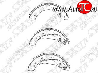 1 999 р. Колодки тормозные SAT (задние) Toyota Avensis T220 седан рестайлинг (2000-2003)  с доставкой в г. Новочеркасск