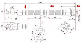 759 р. Тормозной шланг SAT (левый/правый)  Toyota bB  1 - WILL  с доставкой в г. Новочеркасск. Увеличить фотографию 1