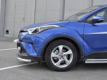 13 699 р. Защита переднего бампера (Ø63 мм, нержавейка) SLITKOFF  Toyota C-HR  NGX10, ZGX10 (2016-2019) дорестайлинг  с доставкой в г. Новочеркасск. Увеличить фотографию 3