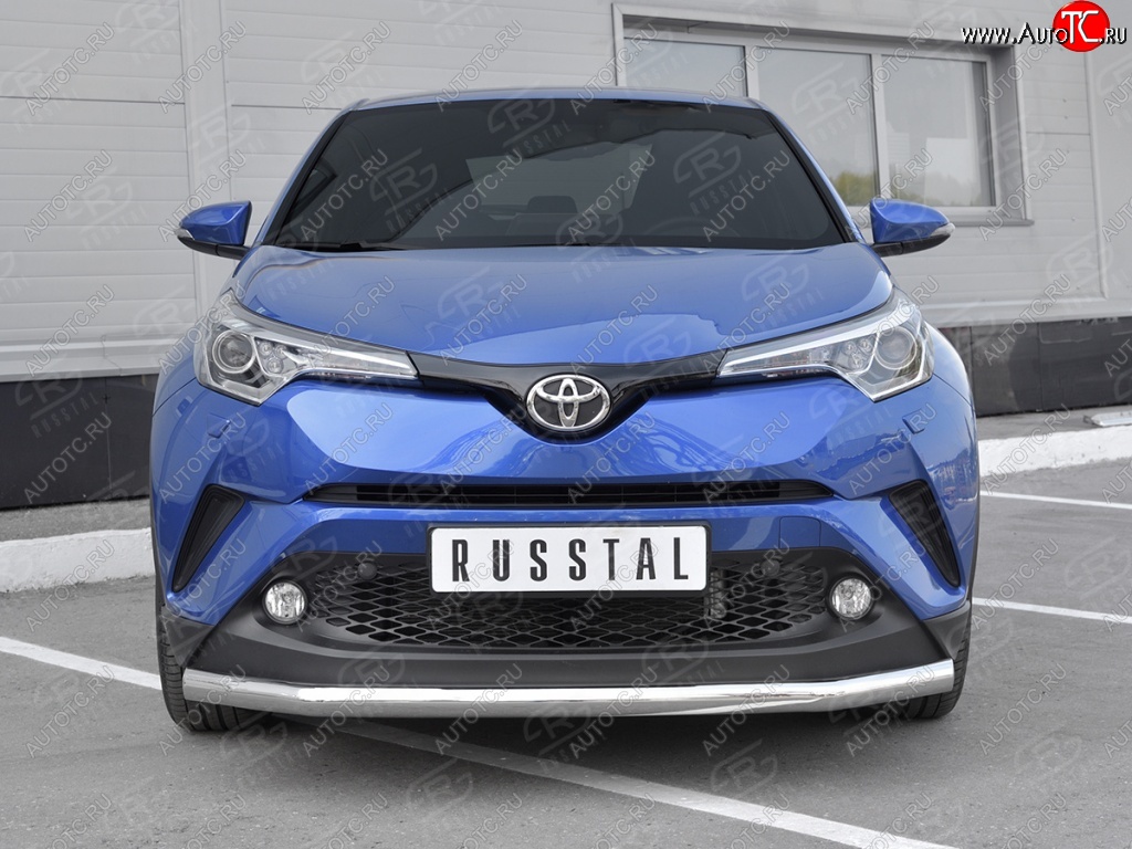 13 699 р. Защита переднего бампера (Ø63 мм, нержавейка) SLITKOFF  Toyota C-HR  NGX10, ZGX10 (2016-2019) дорестайлинг  с доставкой в г. Новочеркасск