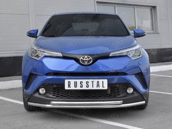 14 999 р. Защита переднего бампера (2 трубы Ø42 мм, нержавейка) SLITKOFF Toyota C-HR NGX10, ZGX10 дорестайлинг (2016-2019)  с доставкой в г. Новочеркасск. Увеличить фотографию 2