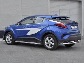 14 999 р. Защита заднего бампера d63/d42 SLITKOFF (дуги) Toyota C-HR NGX10, ZGX10 дорестайлинг (2016-2019)  с доставкой в г. Новочеркасск. Увеличить фотографию 2