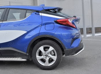 13 849 р. Защита заднего бампера (Ø42 мм волна, нержавейка) SLITKOFF  Toyota C-HR  NGX10, ZGX10 (2016-2019) дорестайлинг  с доставкой в г. Новочеркасск. Увеличить фотографию 3